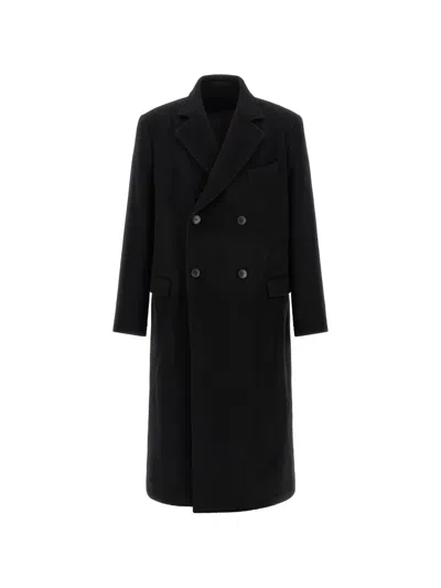 Mfpen Conference Double-breasted Recycled-wool Coat In Black