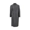 Mfpen 'conference' Herringbone Wool Long Coat In Grey