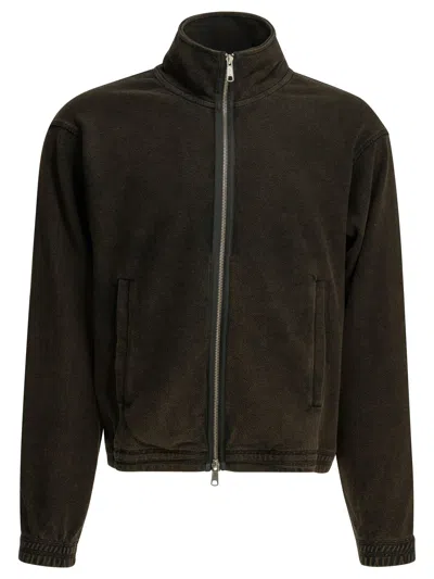 Mfpen Covet Zippered Black Organic Cotton Sweater In Multi