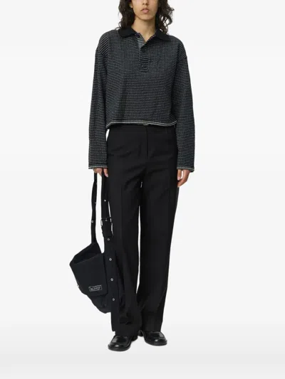 Mfpen Cropped Check Polo In Black