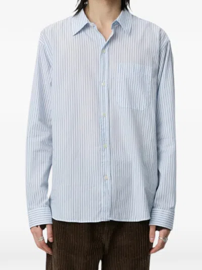 Mfpen Distant Striped Shirt In Blue