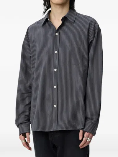 Mfpen Distant Striped Shirt In Gray