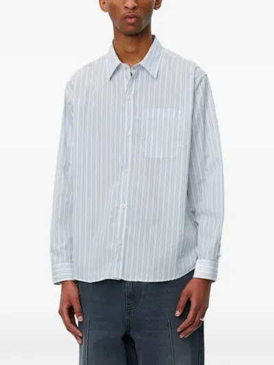 Mfpen Distant Striped Shirt In Blue