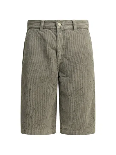 Mfpen Distressed Corduroy Shorts In Gray