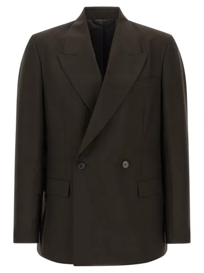 Mfpen Double-breasted Blazer In Brown