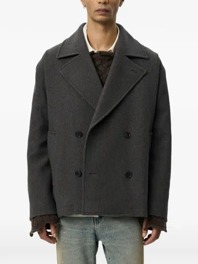 Mfpen Double-breasted Wool Jacket In Gray