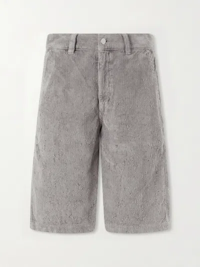 Mfpen Edition Straight-leg Cotton-corduroy Shorts In Gray