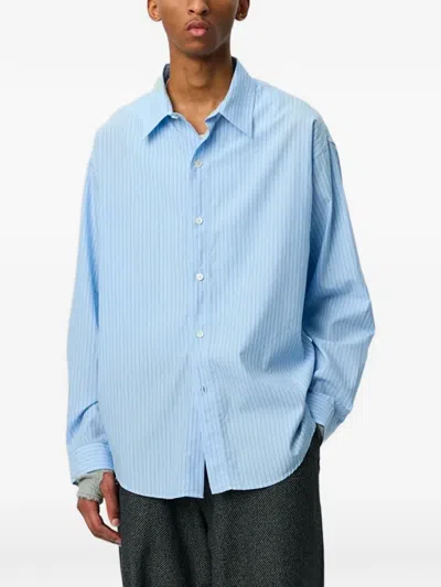 Mfpen Essay Stripe-pattern Shirt In Blue