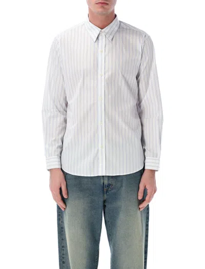 Mfpen Evening Regular Fit Striped Poplin Shirt In Black