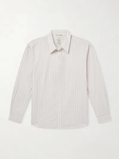 Mfpen Evening Striped Cotton-poplin Shirt In Neutral