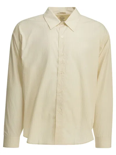 Mfpen Exact Casual White Cotton Shirt In Neutral
