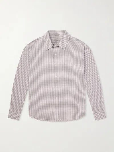 Mfpen Executive Checked Cotton-poplin Shirt In Gray