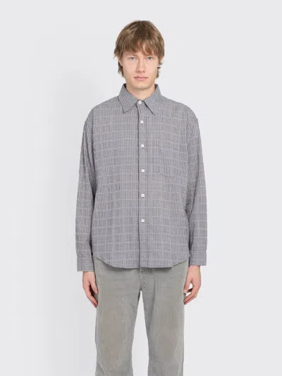 Mfpen Executive Shirt Grey Textured Check In Gray