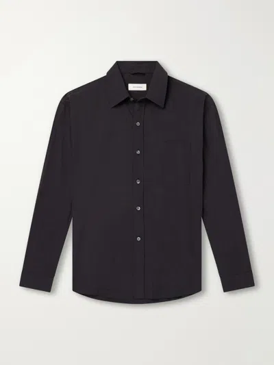 Mfpen Executive Striped Cotton-poplin Shirt In Brown
