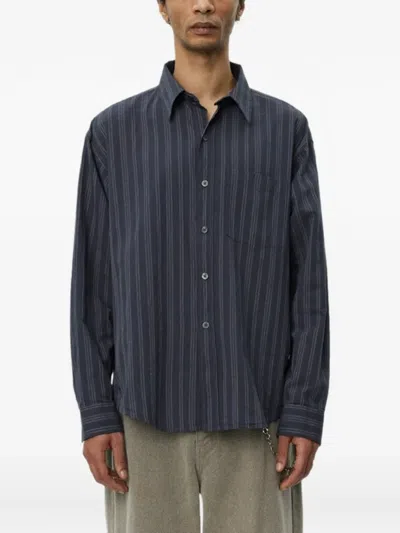 Mfpen Executive Striped Shirt In Blue