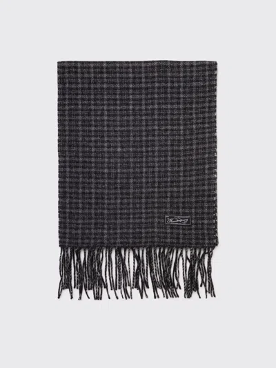 Mfpen Facade Fringe Scarf In Charcoal Check