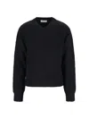 Mfpen Open Collar Ribbed Knit Sweater In Black