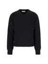 Mfpen Open Collar Ribbed Knit Sweater In Black