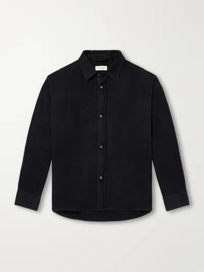 Mfpen Garden Brushed Lyocell Overshirt In Black