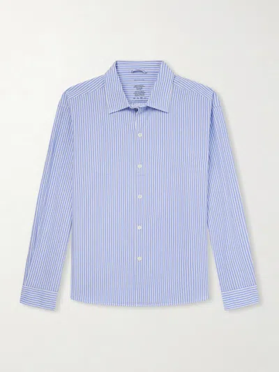 Mfpen Generous Striped Cotton Shirt In Blue