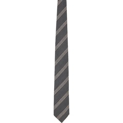 Mfpen Gray Banquet Tie In Archive Stripe