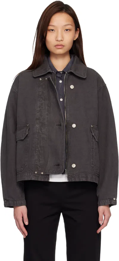 Mfpen Grey Courier Jacket In Black