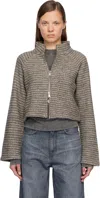 Mfpen Gray Cropped Leisure Zip Up Jacket In Gray