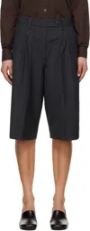 Mfpen Gray Favorite Shorts In Dark Grey Pinstripe