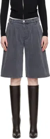Mfpen Gray Flower Rivet Denim Shorts