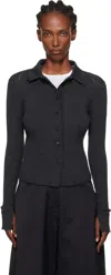 Mfpen Gray Knitted Collar Cardigan In Gray
