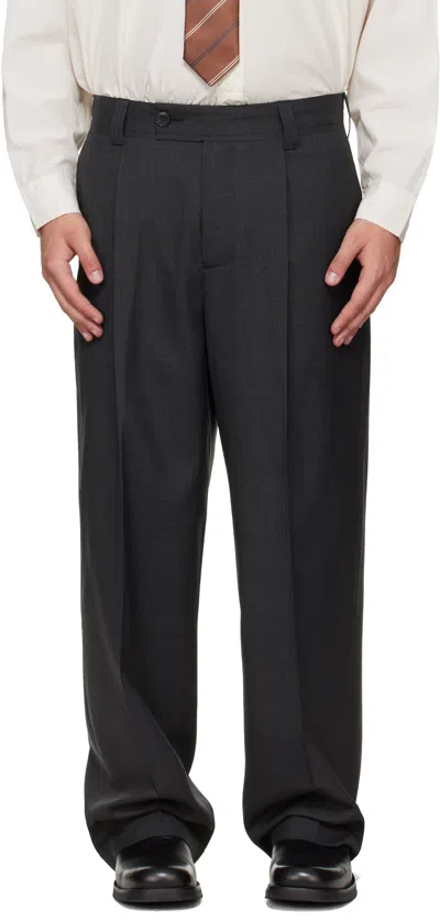 Mfpen Gray Patch Trousers In Black
