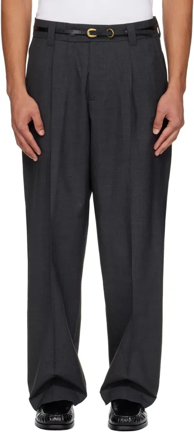 Mfpen Gray Patch Trousers In Black