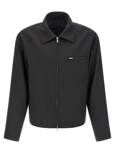 Mfpen Gray Wool Full-length Men's Jacket