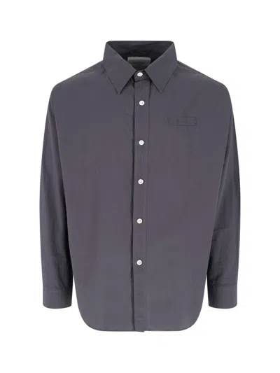 Mfpen Grey Classic Collar Cotton Shirt In Gray
