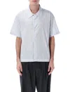 Mfpen Blue Holiday Shirt In Light Blue Banker Stripe