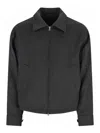 Mfpen Structured Brown Jacket With Front Zipper In Gray