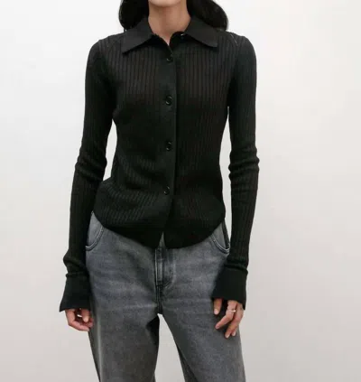 Mfpen Knitted Rib Shirt In Washed Graphite In Multi