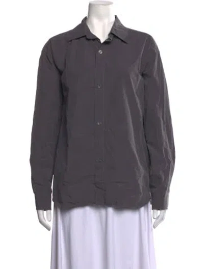 Pre-owned Mfpen Long Sleeve Button-up Top In Grey