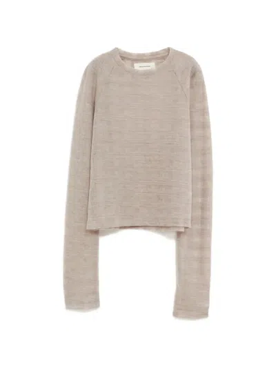 Mfpen Long-sleeved Gauze Top In Neutral