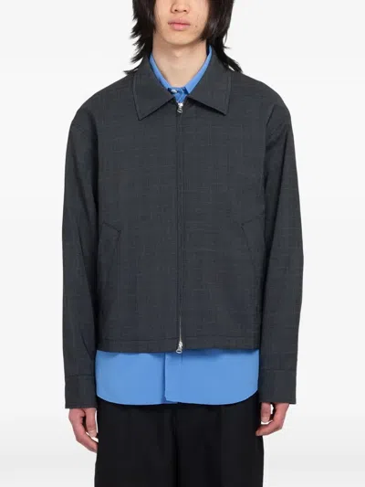 Mfpen Mail Checked Jacket In Gray