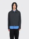Mfpen Structured Brown Jacket With Front Zipper In Black