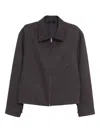 Mfpen Mail Stripe Zip Jacket In Brown