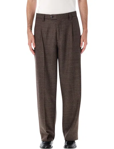 Mfpen Men's Pleated Tailored Wool Trousers In Vintage Twill