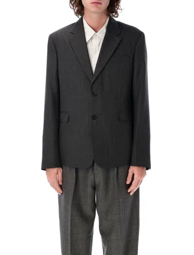 Mfpen Gray Single Breasted Blazer In Dark_grey_twist