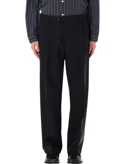 Mfpen Service Tropical Wool Wide Trousers In Black