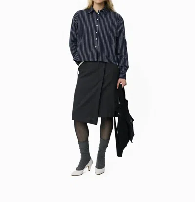 Mfpen New Format Office Stripe Shirt In Black