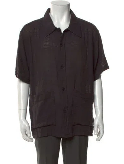 Pre-owned Mfpen Patterned Short Sleeve Shirt In Black