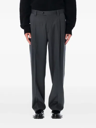 Mfpen Service Wool Twill Trousers Dark Grey In Gray