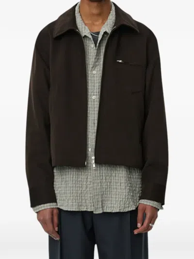Mfpen Postal Brushed-cotton Jacket In Brown