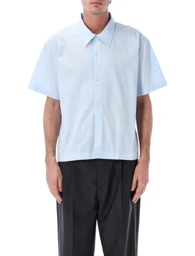 Mfpen Relaxed Fit Short-sleeve Button-up Shirt In Blue